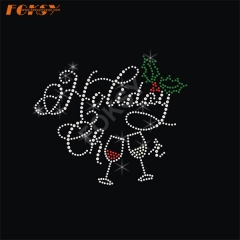 Holiday Cheer Cups Heat Rhinestone Transfer