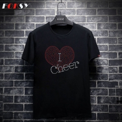 I Love Cheer Heat Rhinestone Motif