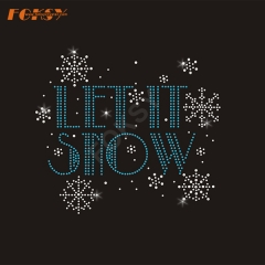 Let it Snow Heat Rhinestone Transfer