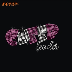 Cheer Leader Iron on Rhinestone Motif