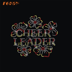 Cheer Leader Flower Heat Rhinestone Transfer
