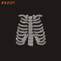 Bone Iron on Rhinestone Motif