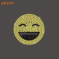 Smiling Face Iron on Rhinestone Motif