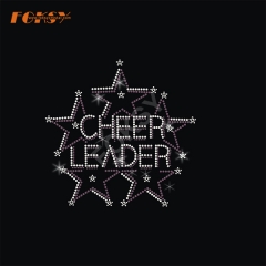 Cheer Leader Star Iron on Rhinestone Transfer