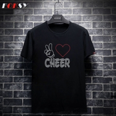 Cheer Heart Iron on Rhinestone Motif