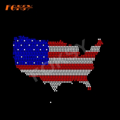 USA Map Iron on Decoration Transfer For Independence Day Girls Dresses