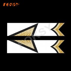 V-cut Glitter Rhinestone Transfer Design