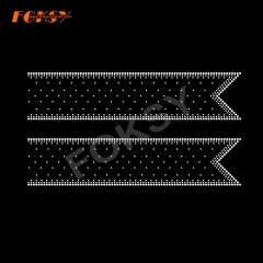 Crystal Strip V-cut Cheer Bow Rhinestone Motif Design