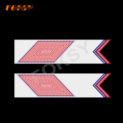 V-cut Iron on Cheer Bow Strip Rhinestone Transfer
