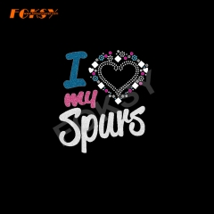 I Love My Spurs Heat Rhinestone Transfer Motif