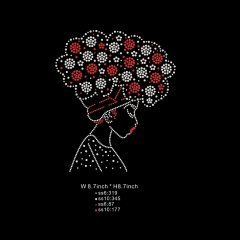 2019 fashion Afro Girls siam Rhinestone Transfer for Garment