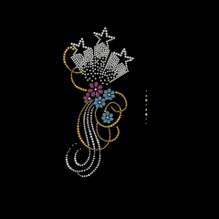 Wholesale Gorgeous flower and star Rhinestone Transfer For Clothing