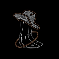 bling high quality boots and hat heat rhinestone transfer