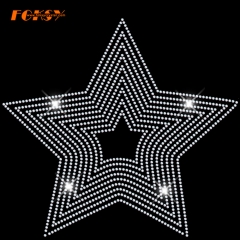 custom Crystal star heat rhinestone transfer for shirt