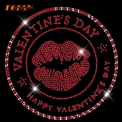 happy valentines day heat rhinestone transfer for shirt