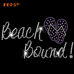 bling beach bound Hot fix rhinestone transfer for clothing