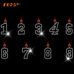 Birthday Candle Number Hotfix Rhinestone Transfer