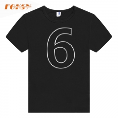 Number 6 Iron On Rhinestone Transfer for Sports Team Numbers applique DIY T-shirt