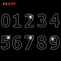 Number Iron On Rhinestone Transfer for Sports Team Numbers applique DIY T-shirt