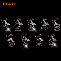 Custom I AM Birthday Number Rhinestone Transfer for 1st Birthday T shirt