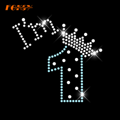 No 1 Hot Fix Rhinestone Transfer Motif