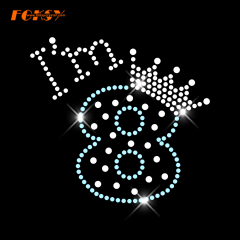 No Eight Iron on Rhinetsone Transfer Motif