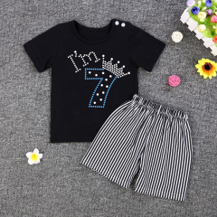 Number Seven Hot Fix Heat Rhinestone Applique Motif