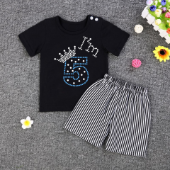 Number 5 Cute Hotfix Heat Rhinestone Transfer Applique