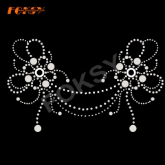 Ring Flower Necklace Heat Rhinestone Motif Transfer