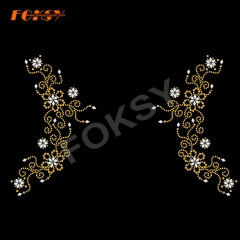 Necklace Flower Hotfix Rhienstone Motif Transfer