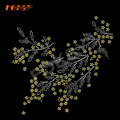Necklace Leaf Hot Fix Rhinestone Applique