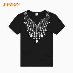 Beautiful Necklace Bling Iron on Rhinestone Design