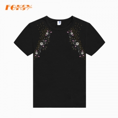 Flower Necklace Iron on Applique Rhinestone Motif