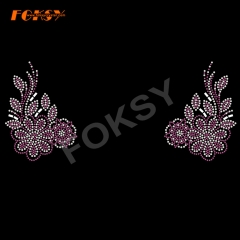 Flower Necklace Iron on Rhienstone Motif Design