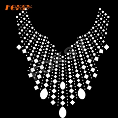 Beautiful Necklace Bling Iron on Rhinestone Design