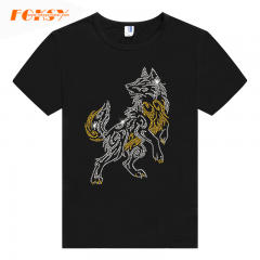 Wolf Motif Animal Iron On Rhinestone Transfer