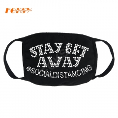 OEM STAY 6FT AWAY Bling Rhinestone Face Mask