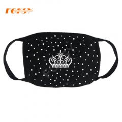 OEM Shut Down Iron on Bling Clear Crystal Rhinestone Mask