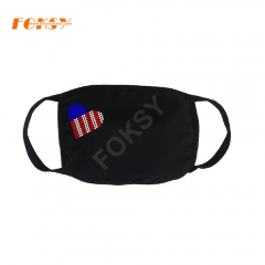 Custom I love USA Motif Bling Face Mask